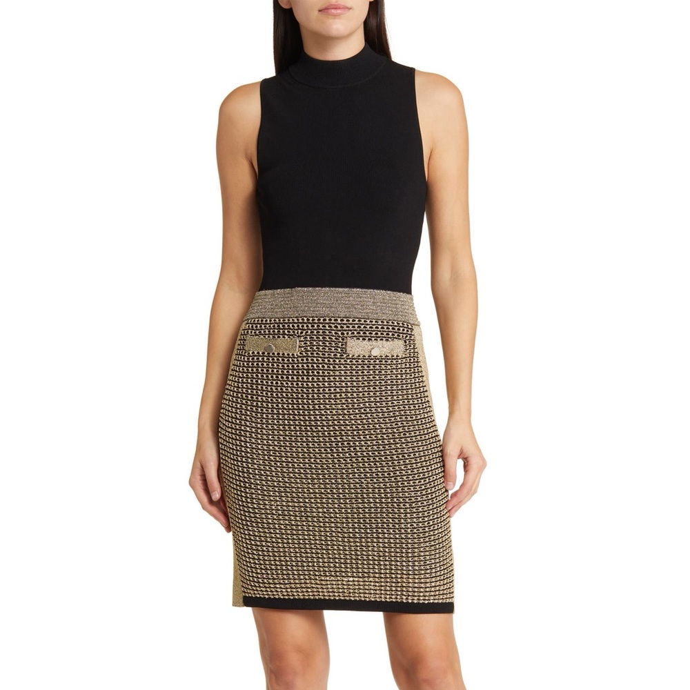 TED BAKER Sanriia Metallic Dress Brand New Size 1